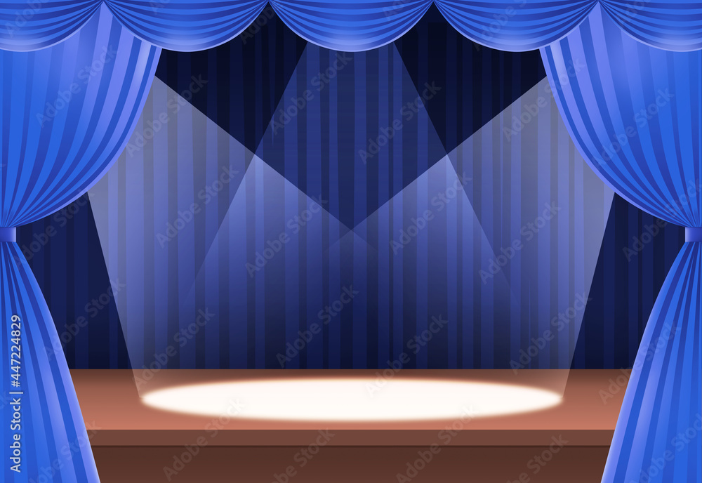 スポットライトに照らされた舞台 イラスト背景 Stock Illustration | Adobe Stock