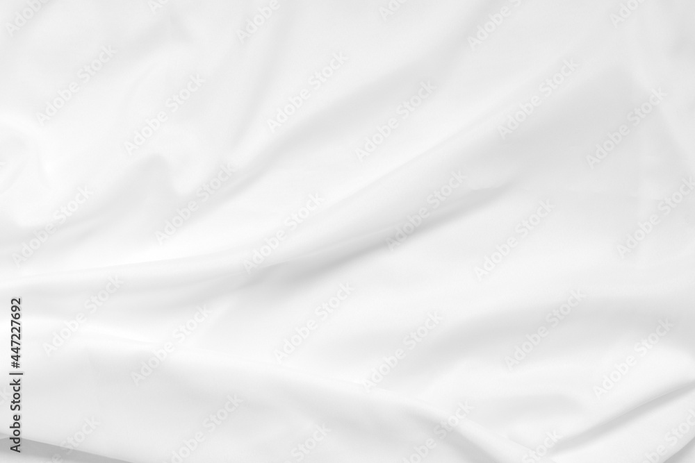 Soft focus white smooth ripple linen fabric texture background