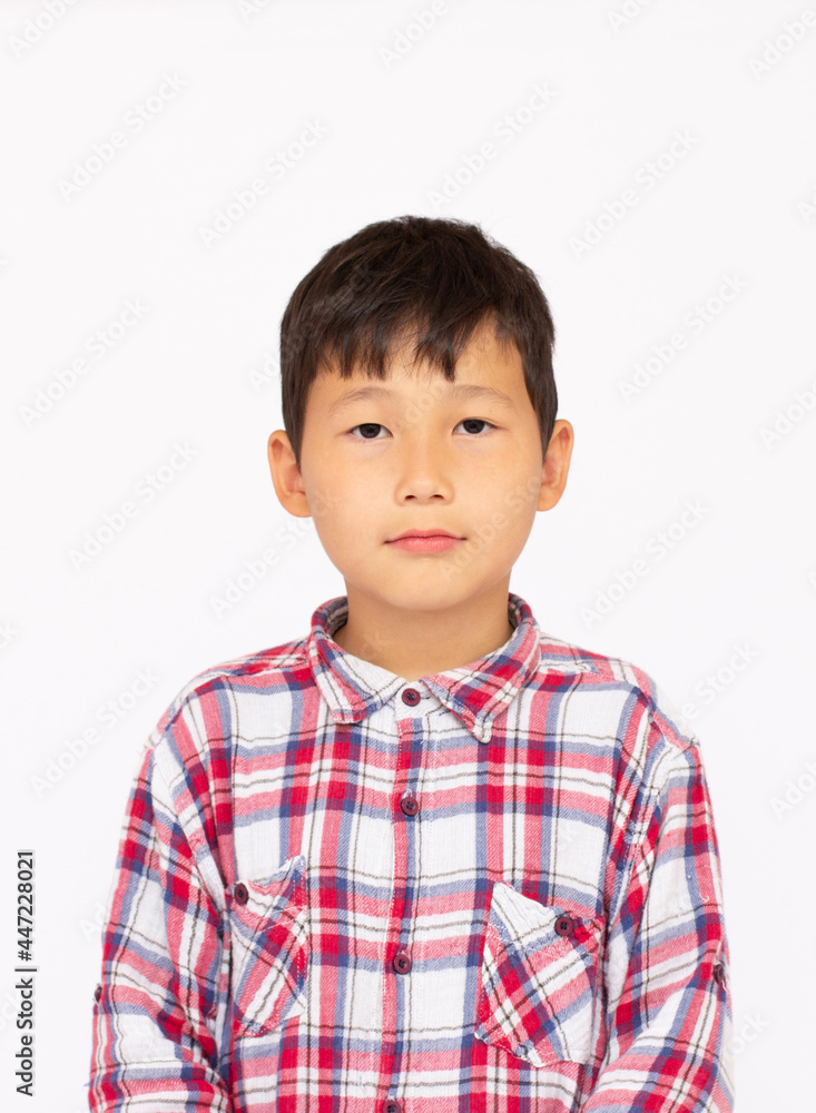 Asian boy portrait on white background Asian boy portrait on white background