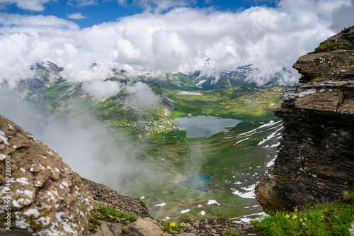 alpine hiking with view over the Melchseefrutt area