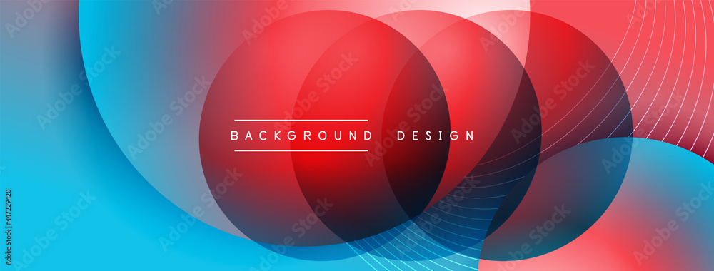Gradient circles with shadows. Vector techno abstract background. Modern overlapping forms wallpaper background, design template Gradient circles with shadows. Vector techno abstract background. Modern overlapping forms wallpaper background, design template