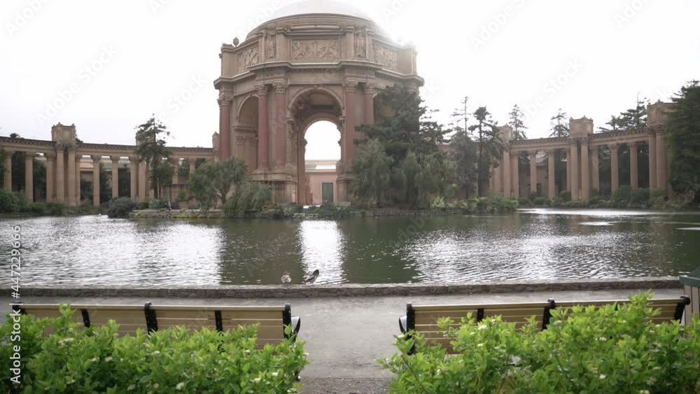 A beautiful view of the Palace of Fine Arts in San Francisco, California A beautiful view of the Palace of Fine Arts in San Francisco, California