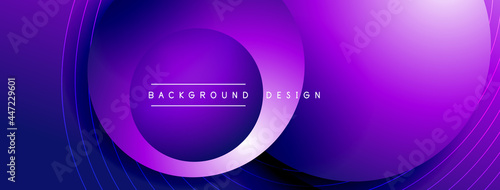 Gradient circles with shadows. Vector techno abstract background. Modern overlapping forms wallpaper background, design template