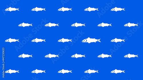 Fish Pattern on Blue Background