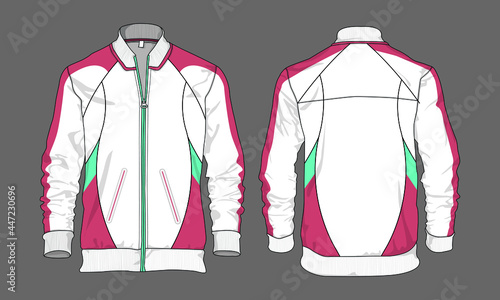 retro vintage windbreaker jacket template