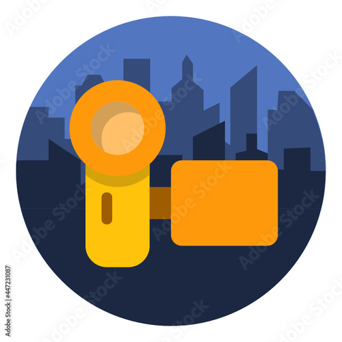 Camcoder ,City Tourism flat icon.