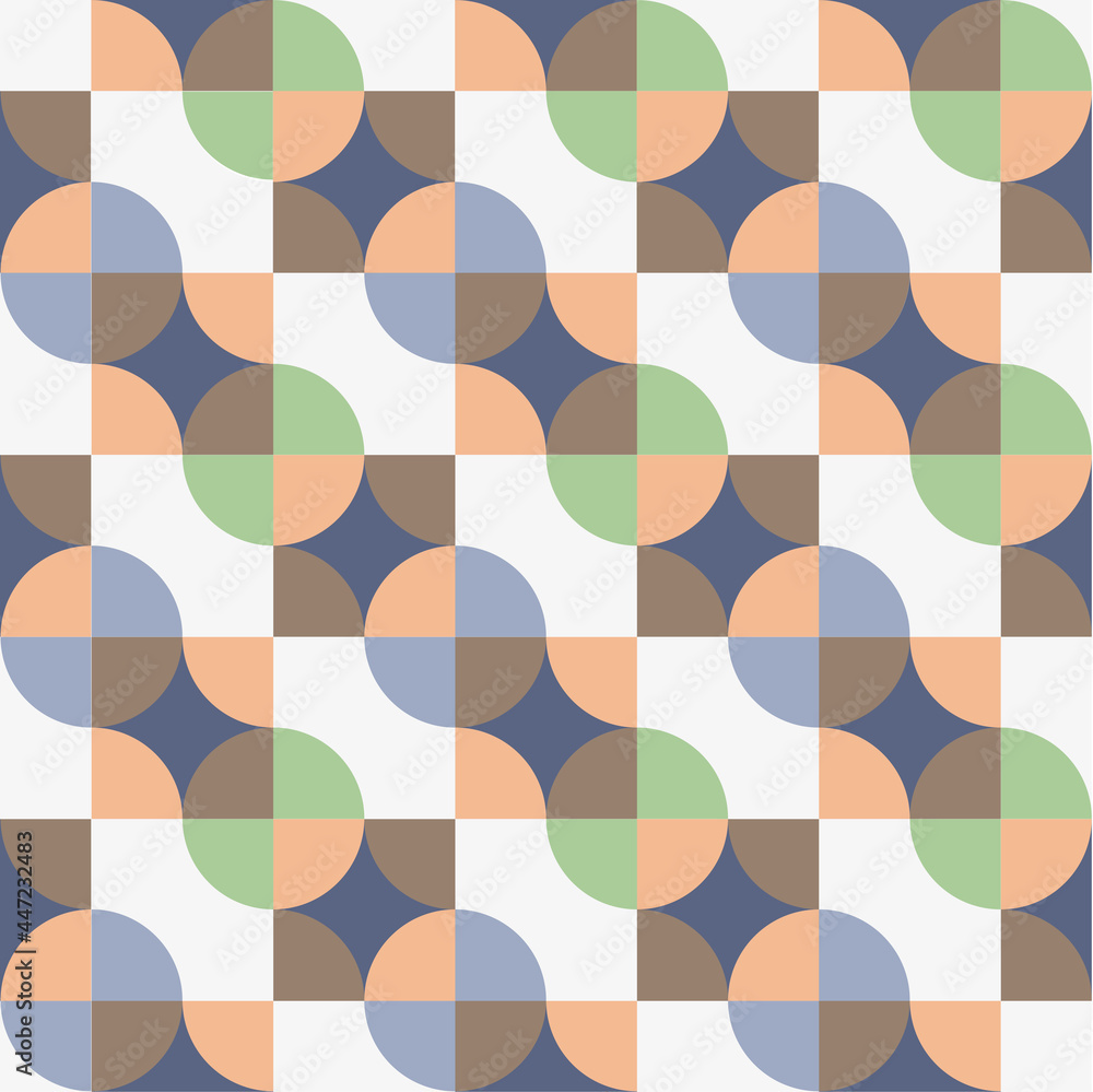 abstract seamless background in color. Circles, squares, hemispheres abstract seamless background in color. Circles, squares, hemispheres