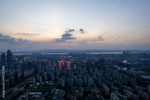 Aerial view of modern city in Nanjing