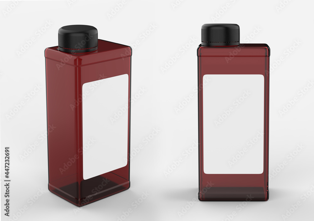 square bottle for beauty or healthy product. Isolated on white background. Ready to use for package design. 3d illustration square bottle for beauty or healthy product. Isolated on white background. Ready to use for package design. 3d illustration