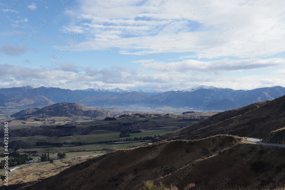 New Zealand Landscape with mountains, sky , water and trees New Zealand Landscape with mountains, sky , water and trees