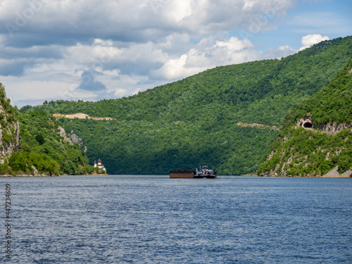 Mraconia monastery on the Danube river bank in Romania photo