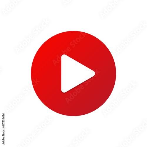 Round red player button vector graphic