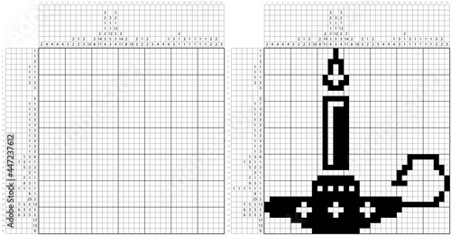 Candle Holder Nonogram Pixel Art M_2107001