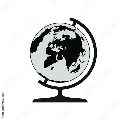 Глобус школьный. School globe. Vector icon in flat style.