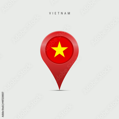 Free Download Teardrop map marker with flag of Vietnam. 3D vector illustration - GFXLoad