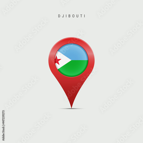 Free Download Teardrop map marker with flag of Djibouti. 3D vector illustration - GFXLoad