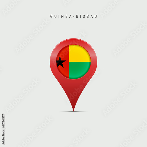 Free Download Teardrop map marker with flag of Guinea-Bissau. 3D vector illustration - GFXLoad