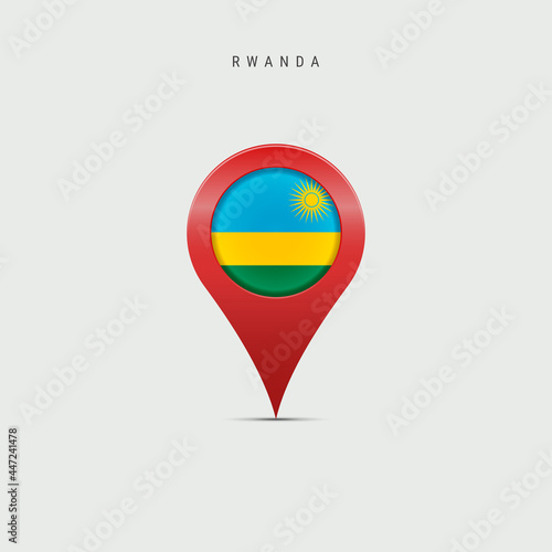 Teardrop map marker with flag of Rwanda. 3D vector illustration Free Download Teardrop map marker with flag of Rwanda. 3D vector illustration - GFXLoad