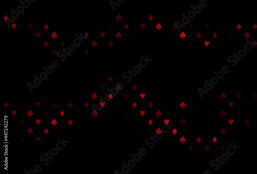 Dark red vector cover with symbols of gamble.