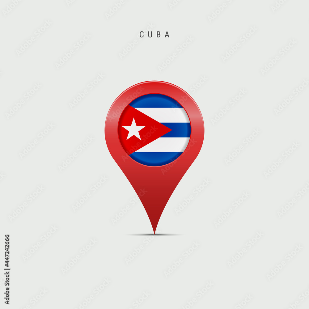 Teardrop map marker with flag of Cuba. 3D vector illustration Teardrop map marker with flag of Cuba. 3D vector illustration