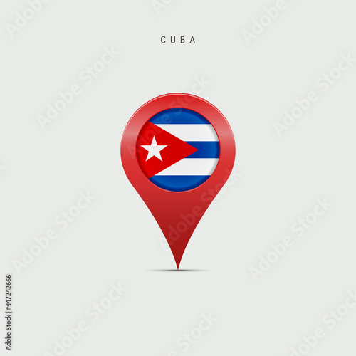 Free Download Teardrop map marker with flag of Cuba. 3D vector illustration - GFXLoad