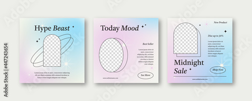 Minimal gradient fashion instagram banner set