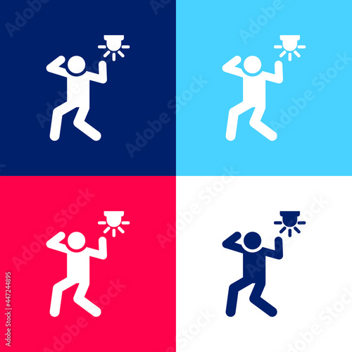 Alarm blue and red four color minimal icon set