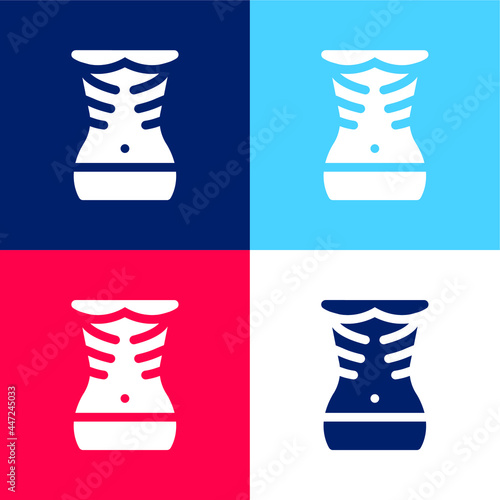 Anorexia blue and red four color minimal icon set