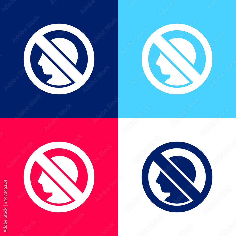 Blocked blue and red four color minimal icon set Blocked blue and red four color minimal icon set