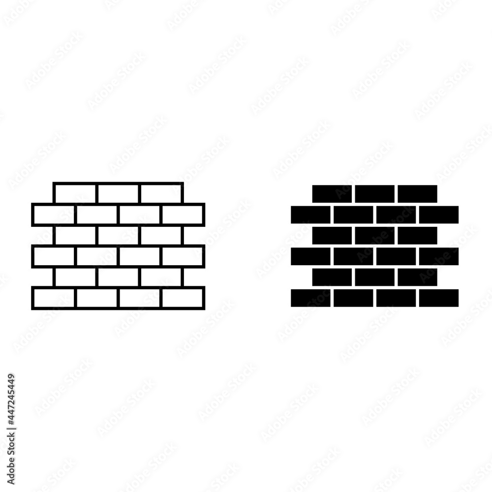 Brick wall vector icon Brick wall vector icon
