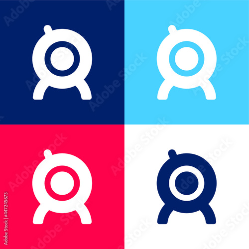 Big WebCam blue and red four color minimal icon set
