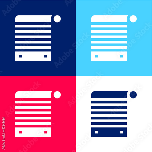 Blind blue and red four color minimal icon set