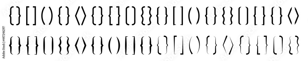 text brackets brace vector illustration isolated on white background. parenthesis square icon modern design. quatation symbol. text brackets brace vector illustration isolated on white background. parenthesis square icon modern design. quatation symbol.