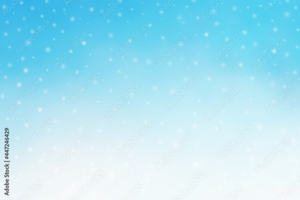 Abstract snowfall background.  Blue and white snow illustration background.  Christmas, New Year and all celebrations  concepts.