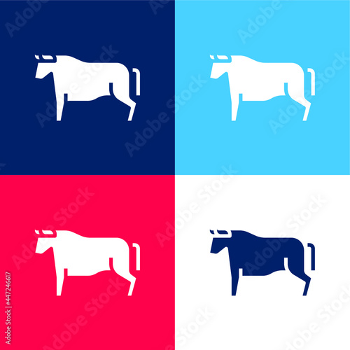 Beef blue and red four color minimal icon set