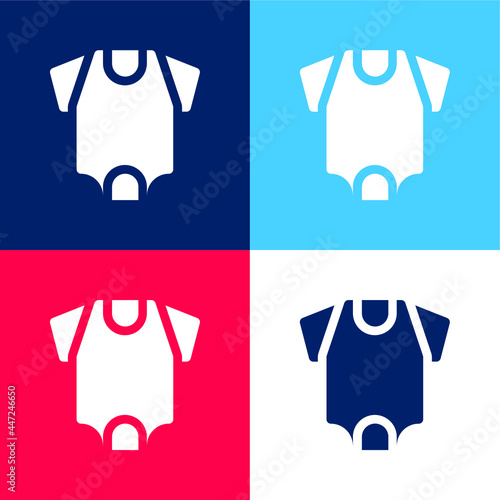 Baby Body blue and red four color minimal icon set
