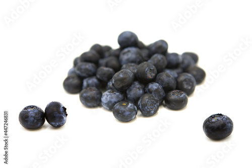 Fresh organic blueberry isolated on white background.