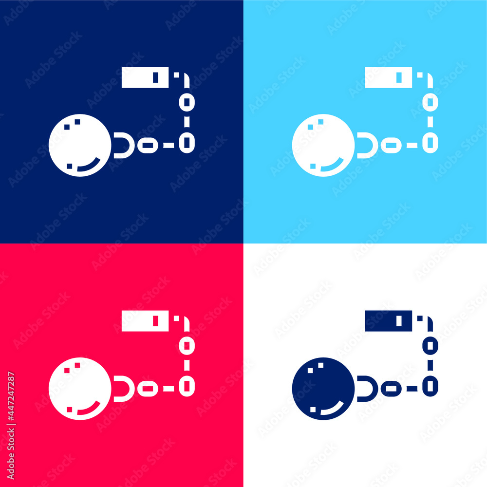 Ball blue and red four color minimal icon set Ball blue and red four color minimal icon set