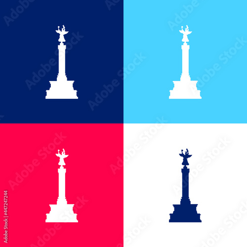 Berlin blue and red four color minimal icon set