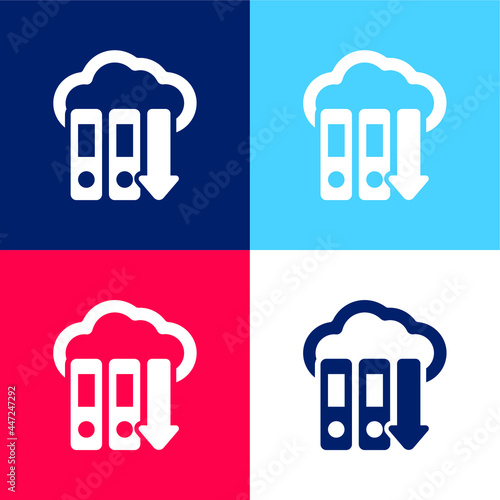 Archives Files Download blue and red four color minimal icon set