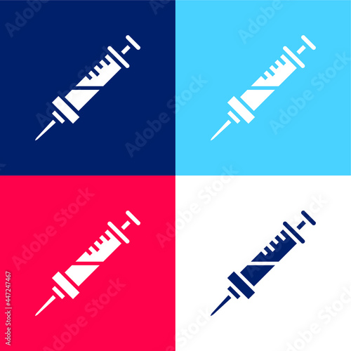 Anesthesia blue and red four color minimal icon set