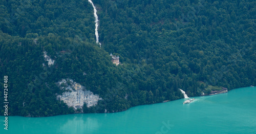 Famous travel destination Giessbach Falls, Bernese Oberland. photo