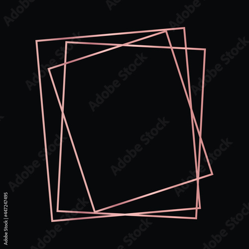 Rose gold geometric polygonal frame