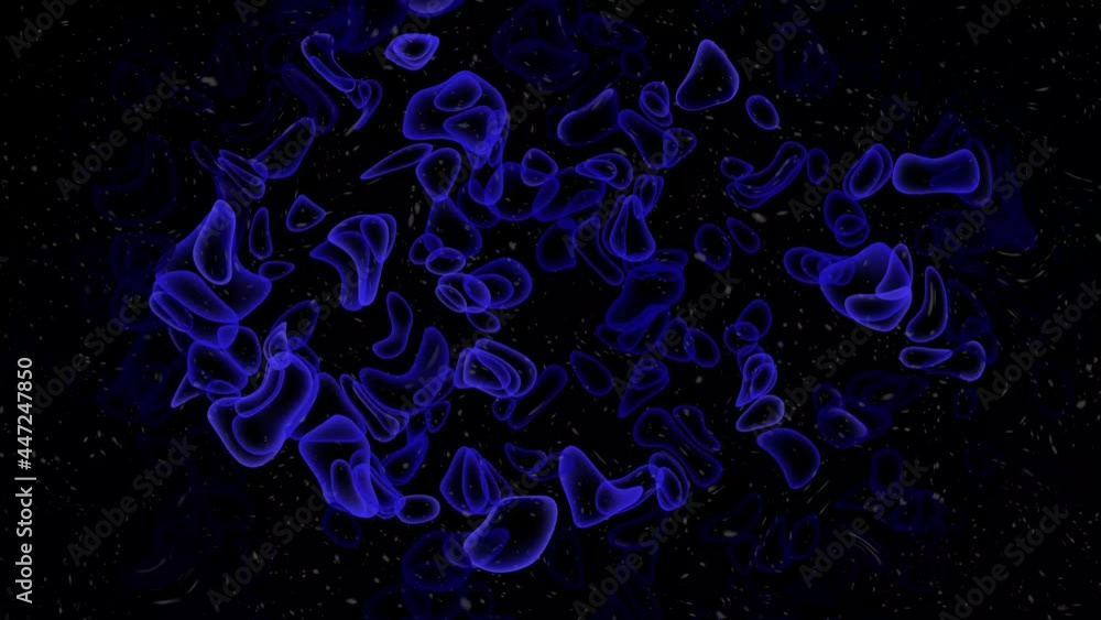 Abstract transparent color changing shapes moving upward. 3D rendering animation. Abstract transparent color changing shapes moving upward. 3D rendering animation.