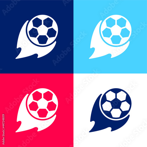 Ball blue and red four color minimal icon set