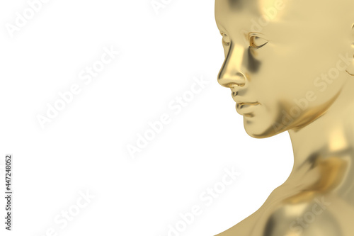 female body separated on white background. 3D rendering. 3D illustration.