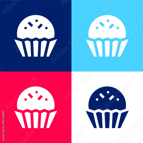 Bonbon blue and red four color minimal icon set
