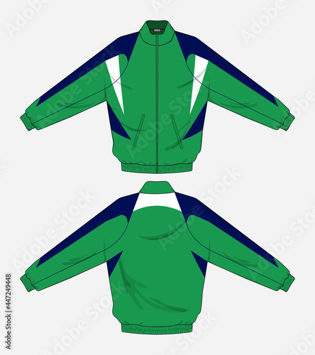 retro vintage windbreaker jacket template