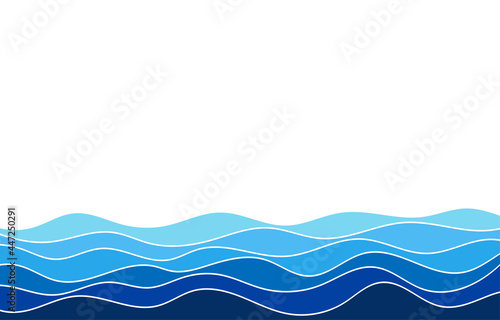 Blue flowing river wave fluid layered ocean vector background