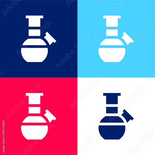 Bong blue and red four color minimal icon set